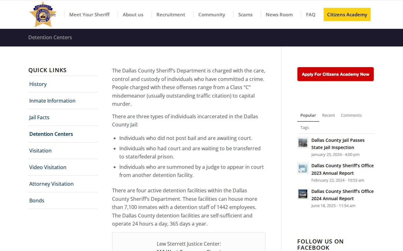 Lew Sterrett and Dallas County jail release facility details