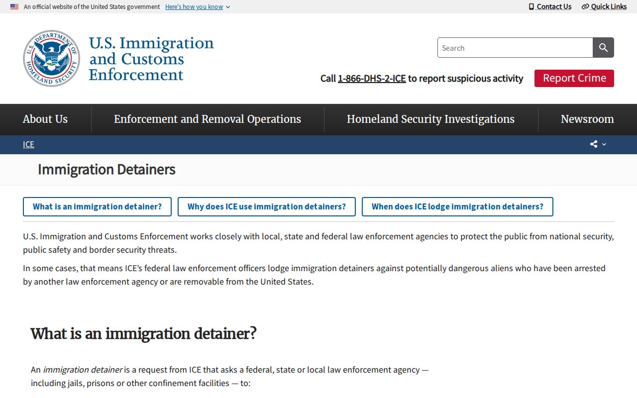 Prairieland Detention Facility ICE detainer and release transfer explanation